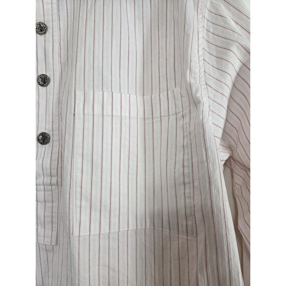 Old Frontier Clothing Co. Western Cream Red Stripe Club Collar Shirt Men's Small - Picture 5 of 14